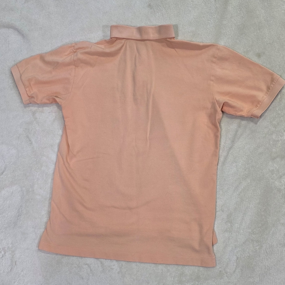 Vintage Burberrys Classic Short Sleeve Polo Shirt w/Chest Pocket in Soft Peach. - Picture 3 of 9